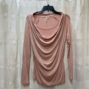 Anthropologie Blush Cowl Neck Blouse